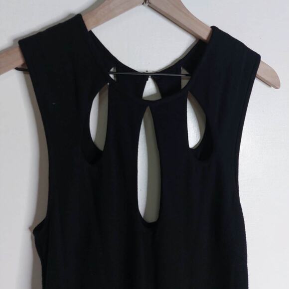 Nu Collective Black Cutout Keyhole Ponte Sleeveless Dress Large - Picture 3 of 9